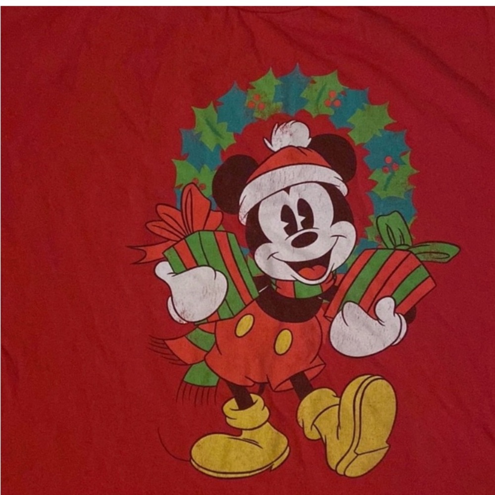 Disney Christmas Red T-Shirt Large - Picture 3 of 7